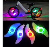 4PCS LED Bike Wheel Spoke Lights, Multicolour Neon Tyre Flash Lamps with 3 Flashing Modes, IP67 Waterproof, Easy Tool-Free Install, Bicycle Accessories for Adults & Kids Outdoor Night Riding Safety