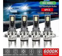 4pcs LED Headlight Bulbs H4 9003 HB2 6000K White High Low Beam 28000LM