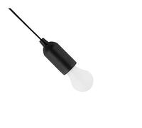 4pcs LED Pull Cord Bulb Battery Operated Black Plastic | Long Cord, Portable Hanging Design, Suitable for Garages and Home Decoration