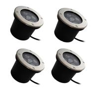 4PCS LED Recessed Spotlight - Round Garden Light, Outdoor Garden Embedded IP67 Underground Lights, LED Decking Lights, Floor Spotlight Lawn The Way Illumination