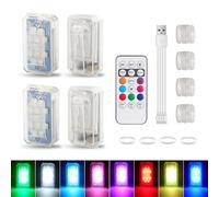 4Pcs LED Safety Bike Strobe Light, 8 Colors 10 Lighting Modes Bike Tail Light Rechargeable with Remote Control Clip On Wireless Strobe/Running Lights for Runners Motorcycle, Bicycle and Car Decoration