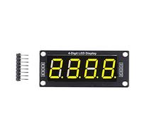 4Pcs LED Segment Digital Display Module, 4 Bit 7 Segment Display with TM1637 Driver, 0.56 Inch PCB Clock Module with Decimal Point for Projects (MRA172E Yellow)