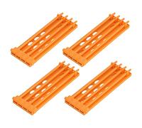 4Pcs Leg Ring Stand 4 Column Wall Mount Holder Large Capacity Plastic Organizer for Leg Bands Bird Ring Storage (Yellow)