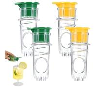 4Pcs Lemon Squeezer, Manual Lemon Squeezer with Screw-Top Citrus Juicer with Filter, Portable Citrus Juicer for Lemon/Lime/Orange, Easy to Clean & Carry Ideal for Cocktails Cooking BBQ