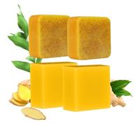 4pcs Lemon Turmeric Soap Plant-Based Ingredient Turmeric Soap Universal & Non-Irritating Skin Tag Remover for Face & Body 100g, Turmeric Soap Bar