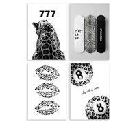 4Pcs Leopard Print Room Decor, Cheetah Posters for Bedroom, Unframed Leopard Print Wallpaper, Retro Canvas Wall Art Posters, Aesthetic Room Decor for Living Room, Bar & Cafe