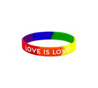 4Pcs LGBT Rainbow Silicone Rubber Bracelets Gay Motivational Wristbands Day Month Bracelets for Women Men Party Festival Jewelry Qhw747 (Blue, 20.2cm)