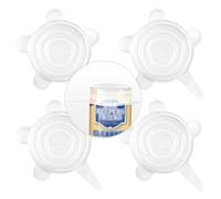 4pcs Lid Cover for Bar Keepers Friend, Transparent Silicone Cap Replacement Lid Accessories Compatible with Barkeepers Friend Cleanser 12oz & 21oz