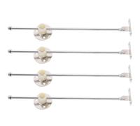 4pcs Lid Stay Hinge Silver Metal Drop Leaf Support | Base, Full Buffer Design, Wear-resistant Motion, Triangle Screw Holes, Includes Four Pieces for Woodworking Projects