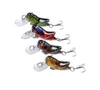 4pcs Lifelike Plastic Fishing Lure Bait with Triple Hooks for Carp