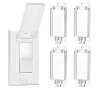 4Pcs Light Switch Guard, Clear Light Switch Covers, Child Proof Wall Switchs Protector - Keeps Lights from Being Accidentally Turned On or Off (Includes Screws)