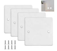 4pcs Light Switch Screw Covers White,Socket Covers with Each One of 2 Screws,86x 86mm,Single Socket Blanking Plate,for DIY Enthusiasts Or Professional Electricians