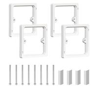 4Pcs Light Switch Spacer, Light Switch Guard, Heat Resistant Socket Spacer, Double Socket Spacers, Plug Switch Spacer for Flush Wall Installation (86x86x10mm) White