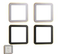 4PCS Light Switch Surround Switches, Light Switch Cover in Gold with Light Grey and Black, Light Switch Surrounds Switch Covers Light Switch Cover Plates Design for 86×86 mm