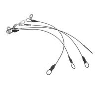 4pcs Line Array Speaker Pin Safety Rope, Metal Silver Retainer | Flexible Nylon Coated Steel Cable, Anti Lost Wire Link, Quick Release Retention for Fasteners and Stage Hardware