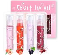 4PCS Lip Gloss Gift Set, Plumping Clear Lipgloss Lip Care, Moisturising Hydrating Lip Balm, Glossy Long-Lasting Non-sticky Pink Nude Lip Makeup Gifts for Women Girls
