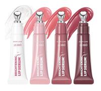 4PCS Lip Serum Set with Metal Applicator, Hydrating Lip Oil Gloss, Plumping Lip Serum for Fuller Looking Lips, Moisturising Lip Treatment for Dry Lips, High Shine Lip Glow Set