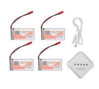 4Pcs Lipo Battery 1500mAh 3.7V 25C JST Head Lithium Battery for Remote Control Cars Helicopters Boats