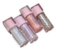 4Pcs Liquid Glitter Eyeshadow Eyeliner, Korean Makeup, Long Lasting Bling Eye Shadow, Smudge-Proof Waterproof Eye Make Up, Shimmer High Pigmented Glitter for Crystals Makeup