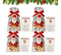 4PCS Little Pocket Christmas Hug,Christmas Pocket Hug with Encouragement Cards,Cute Santa Claus Mini Charm Ornaments,Emotional Suppor-t Keepsake for Friends Family