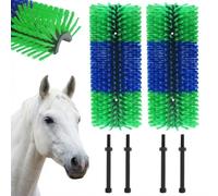 4Pcs Livestock Scratching Brush, Horse Brushes Full Massage Grooming Brush for Grooming Relieve Itching on the Back of Livestock for Horse Goat Sheep, Boosts Cleanliness, Green
