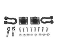 4PCS Lock Catch, Heavy Duty D Rings Shackel, Rugged Off Road Shackles, Solid and Durable Tow Shackle, Light weight, Portable to Carry for RC Climbing Crawler Car Assemble Replace Parts(Black)