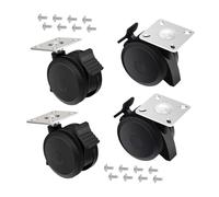 4Pcs Locking Casters for Weber Spirit 200/2013+ Grills, 69828 69827 Replacement Wheels with Secure Lock Mechanism, 2.87inch Nylon and Metal Caster Set for BBQ Grill Mobility