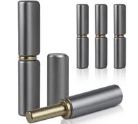 4PCS Long Weldable Barrel Hinges, Heavy Duty Detachable Gate Door Hinge for Metal Swing Door, Carbon Steel Weldable Barrel Hinges/Weld On Bullet Door Hinges for Trailer Ramp, Detachable Hinges