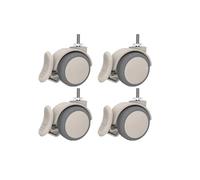 4Pcs/Lot Gray 2 Inch Black M6/M8/M10/M12 Screw Universal Wheel With Brake Silent Caster Soft Rubber(M6-C)