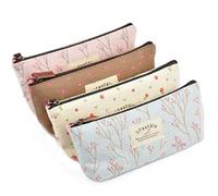 4Pcs/Lot Pencil Case Zipper Cute Flower Handbag Purse Makeup Pouch Stationery Supplies Birthday Gift Comfortable and EnvironmentallyDurability