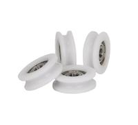 4Pcs/Lot U-Shape Groove Bearing Pulley 30x10x6mm Nylon Plastic Wheel for Track Sliding, Glass Door, Window, Transmission Parts