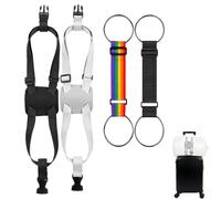 4PCS Luggage Straps for Suitcases, Adjustable Elastic Fastening Straps, Travel Suitcase Elastic Strap, Bag Straps for Crossbody for Connecting Your Luggage Jacket, Travel Essential Accessories