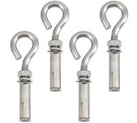 4Pcs M10 Round Hook Expansion Bolts, 304 Stainless Steel Expansion Hook Screw Bolts