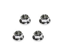 4PCS M10 x 1.25mm Metric Fine Thread Hex Flange Nuts, Nylon Insert Hex Lock Nuts Heavy Duty Serrated Flange Lock Nuts Stainless Steel Anti-Corrosion for Automotive Machinery Motorcycles Industrial