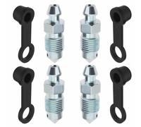 4Pcs M10x1mm Bolt Bleed Screw with Dust Cap Disc Brake Caliper Exhaust Screw Galvanized Metal Bleed Screw Accessories for Motorcycles Cars Brake Pumps