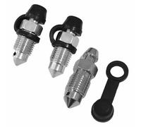 4Pcs M10x1mm Bolt Bleed Screw with Dust Cap Disc Brake Caliper Exhaust Screw Galvanized Metal Bleed Accessories for Motorcycles Cars Brake Pumps