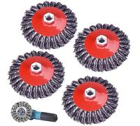 4pcs M14 125mm Carbon Steel Wire Cup Brush Set for Angle Grinders, Rust Removal, Paint Removal, Descaling, Sanding