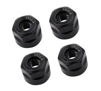 4pcs M14 Thread ER11-A Collet Clamping Hex Nuts - Durable Black Metal Nuts for CNC Machines