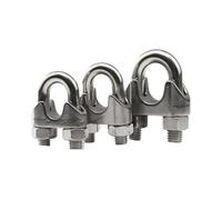 4pcs M2 To M6 Waterproof 304 Stainless Steel Wire Rope Clamp Nut & Bolt Sets U-shaped Chuck Tie Buckle Clip(Size M5 4pcs)