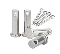 4Pcs M20x(40mm-150mm) Clevis Pins, 304 Stainless Steel Single Hole Flat Head Hitch Fastener Lock Systems with Cotter Pins for Mechanical Linkage,Trailer Lawn Mower Silver(M20x120mm)
