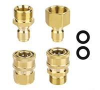 4pcs M22 14mm to 1/4in Pressure Washer Adapter Set Brass Fittings for Power Washer Hose and Pump Connections for Washing and Watering Tasks