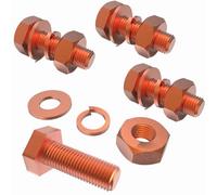 4pcs M3 X 10mm Hexagon Bolts + M3 Hex Nuts + Flat Washers + Spring Lock Washers Kit, T2 Conductive Pure Copper Hex Head Screw Bolt