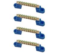 4PCS M4 Ground Bus Bar, 10 Positions Terminal Grounding Bar, Brass Grounding Bars Block, Common Busbar Power Terminal Block, M4 Screws Terminals for Car Boat Marine Caravan