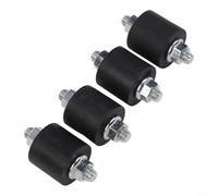 4PCS M6/M8 Anti-Vibration Rubber Isolator Mounts - Cylindrical Shock Absorber for Air Compressor Engine Pump - Metal Bonded Silent Block Studs(M6)