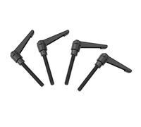 4Pcs M6 Male Thread Clamping Lever Handle Stainless Steel Male Thread Adjustable Fixing Handle Machine Knobs Black (16MM) for Machinery Welding Printing Equipment