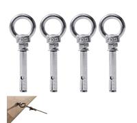 4PCS M6 x 60 mm Expansion Eye Bolts, 304 Stainless Steel Lifting Eye Bolts Wall Eye Expansion Anchor Bolts with Ring Masonry Concrete Screws for Living Lifting, Various Engineering Lifting Equipment