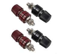 4pcs M8 Male Screw Audio Binding Post, Brass & Bakelite Insulated Terminal Connector 8mm, 200A Power Junction for Car RV Boat Solar for battery Red Black