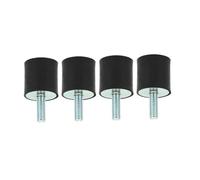 4PCS M8 Rubber Mounts Anti Vibration Silentblock Bobbins High Performance Damping Elements for Air Compressors Engines Water Pumps Black Silver VD25x25 VD30x15 VD30x30 (VD30*30 M8*23)