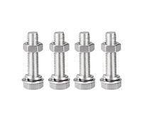 4Pcs M8 x 55mm Stainless Steel Bolt Kit - Hex Head Screws with Nuts & Washers for Bike/Motorcycle/Garden DIY Repairs, Fully Threaded Rust-Resistant Hardware Set