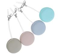 4pcs Macaron Mobile Phone Screen Cleaner Cloth Keychain | Pp Silicone Flannel, No-scratch Wipe, Fingerprints Removed, On-the-go Use